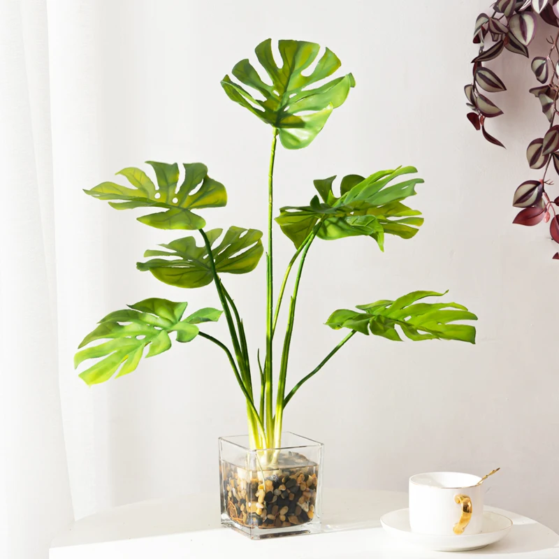 55cm Tropical Monstera Artificial Palm Tree Tall Fake Plant Plastic Water Grass Glass Pot For Home Garden Desktop Bathroom Decor
55cm Tropical Monstera Artificial Palm Tree Tall Fake Plant Plastic Water Grass Glass Pot For Home Garden Desktop Bathroom Decor