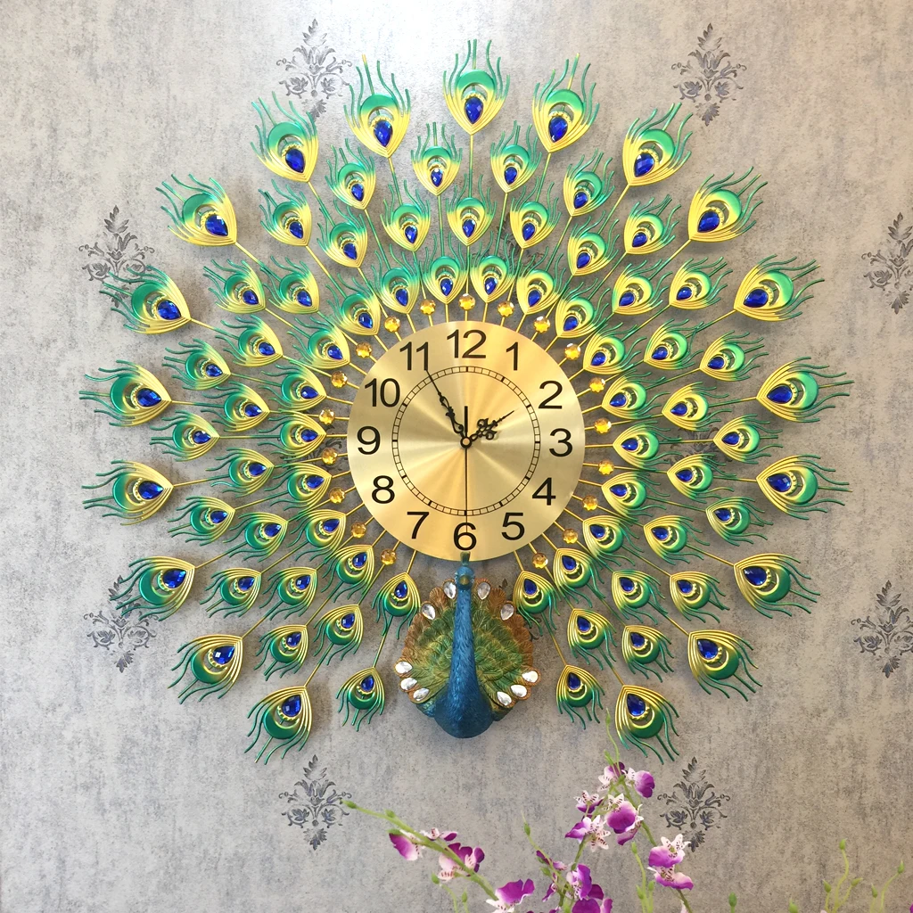 Hall Luxury Creative Large Wall Clock Giant Design Peacock Decor Stylish Wall Clock Unusual Reloj Pared Room Ornaments AB50WC
Hall Luxury Creative Large Wall Clock Giant Design Peacock Decor Stylish Wall Clock Unusual Reloj Pared Room Ornaments AB50WC