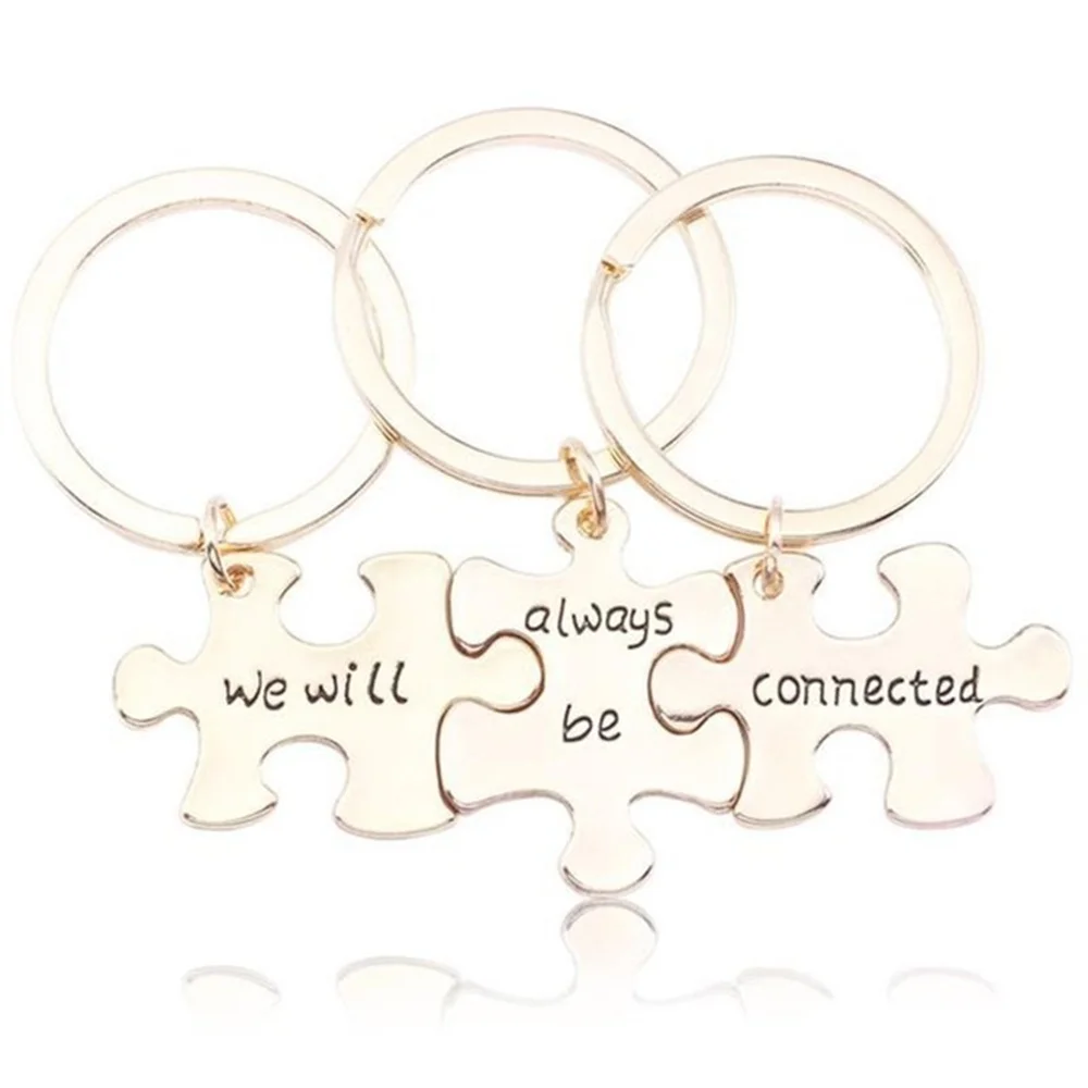 3 Pcs-set Vintage We Will Be Always Connected Keychain For Woman And Man Gold Silver Color Geometric Jewelry Accessories
3 Pcs-set Vintage We Will Be Always Connected Keychain For Woman And Man Gold Silver Color Geometric Jewelry Accessories