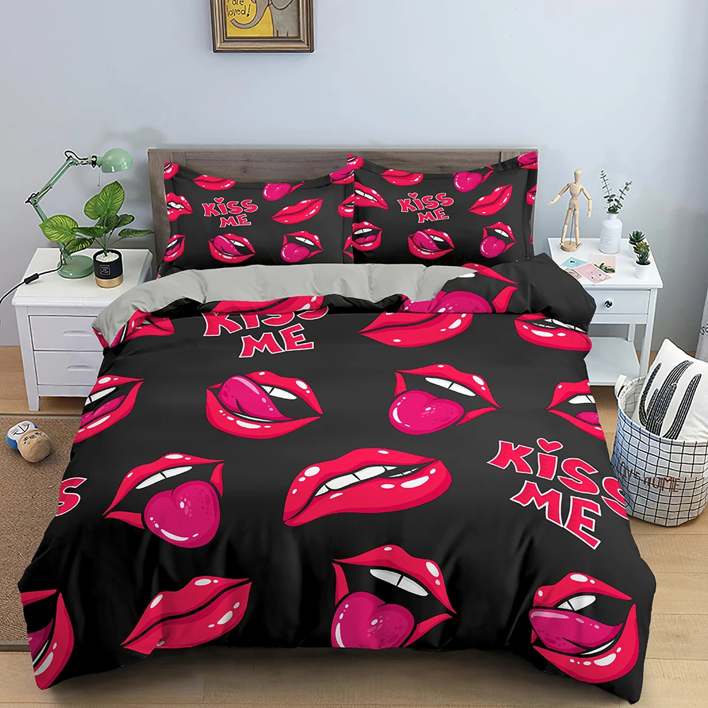 Red Lips Duvet Cover Set 3D HD Digital Print Bedding Set Kiss Me Red Lips Bedclothes King Size Quilt Cover With Zipper Closure
Red Lips Duvet Cover Set 3D HD Digital Print Bedding Set Kiss Me Red Lips Bedclothes King Size Quilt Cover With Zipper Closure