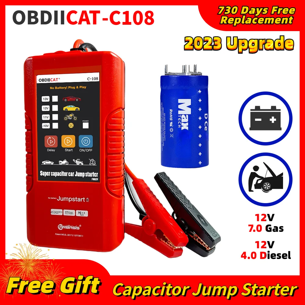 

New Generation OBDIICAT-C158 C-158 / C108 Car Battery Power Bank JUMP STARTER Car Booster 12V No Battery Inside SUPER CAPACITOR