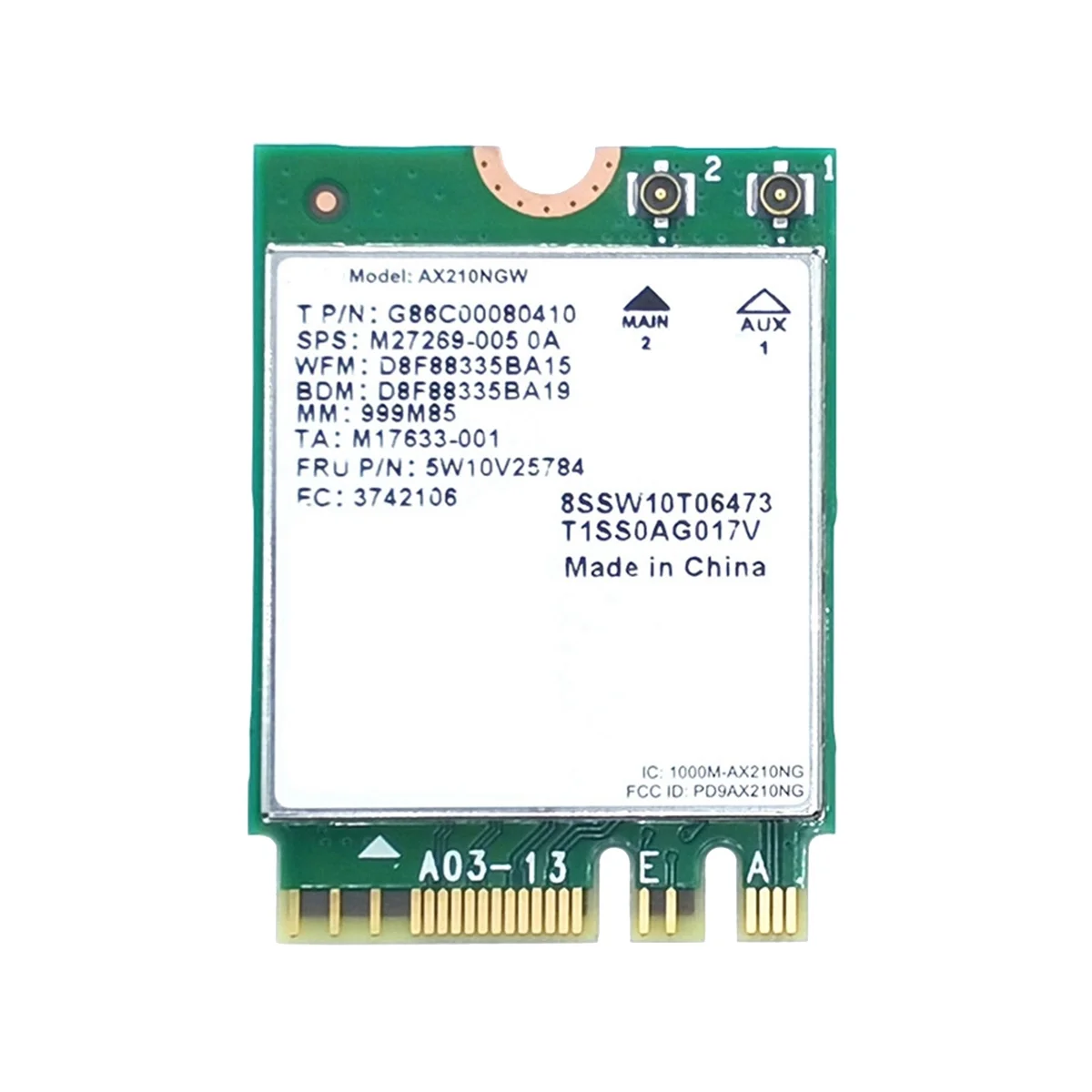 AX210 Wi-Fi карта AX210NGW, сетевая карта, Двухдиапазонная 2,4 ГГц/5G Wi-Fi 6E M.2 NGFF 802.11Ax Bluetooth 5,2 Беспроводная
AX210 Wi-Fi карта AX210NGW, сетевая карта, Двухдиапазонная 2,4 ГГц/5G Wi-Fi 6E M.2 NGFF 802.11Ax Bluetooth 5,2 Беспроводная