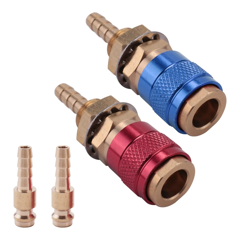 2Pcs Water Cooled Air Cooled Gas Water Adapter Quick Connector Fitting For MIG TIG Welding Torch Plug, Blue+Red
2Pcs Water Cooled Air Cooled Gas Water Adapter Quick Connector Fitting For MIG TIG Welding Torch Plug, Blue+Red