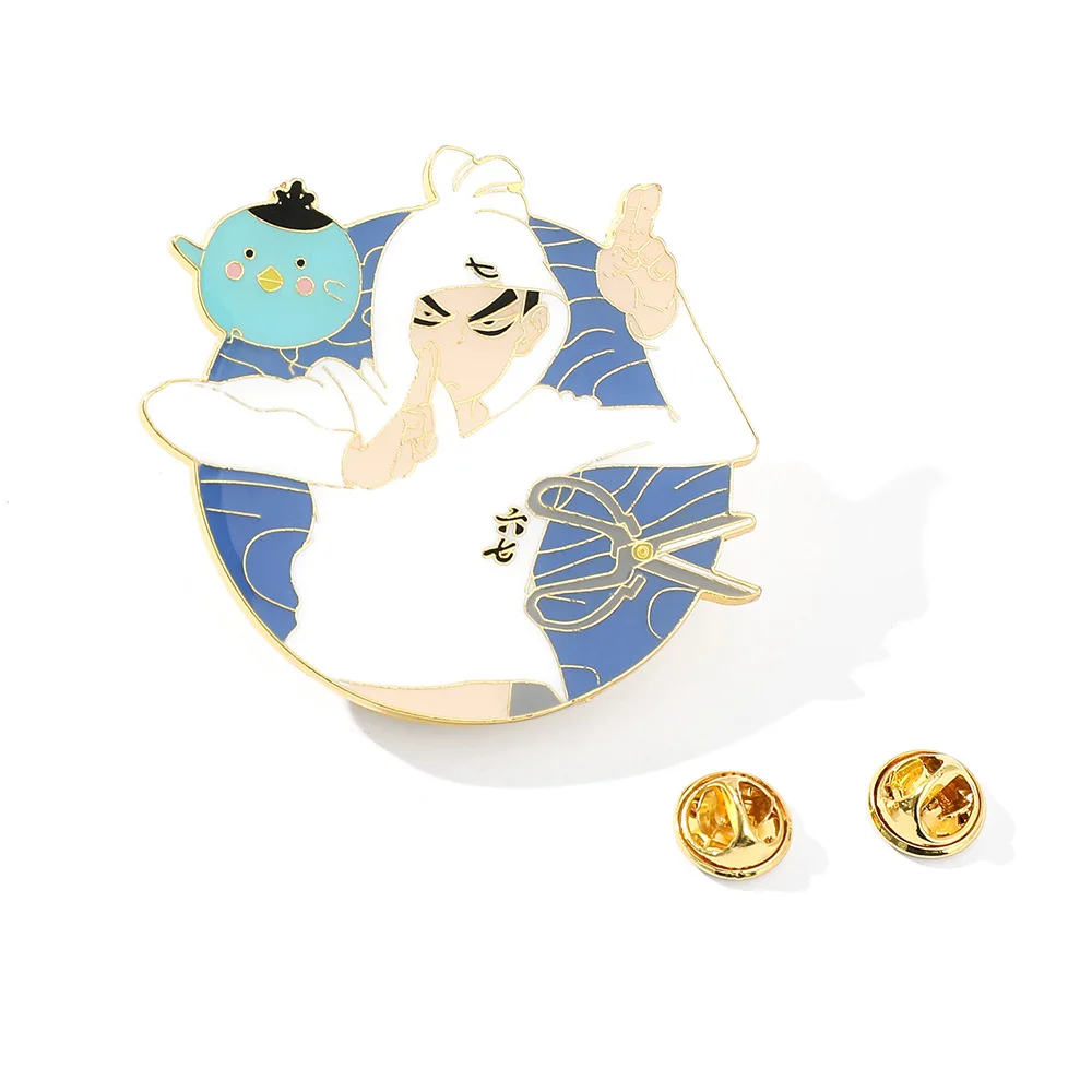 Бренд Assassin Wu Liuqi, эмалированная Шпилька, значок на лацкан, ювелирное изделие, подарок, забавный, милый, модный, для детей, друзей 
Бренд Assassin Wu Liuqi, эмалированная Шпилька, значок на лацкан, ювелирное изделие, подарок, забавный, милый, модный, для детей, друзей