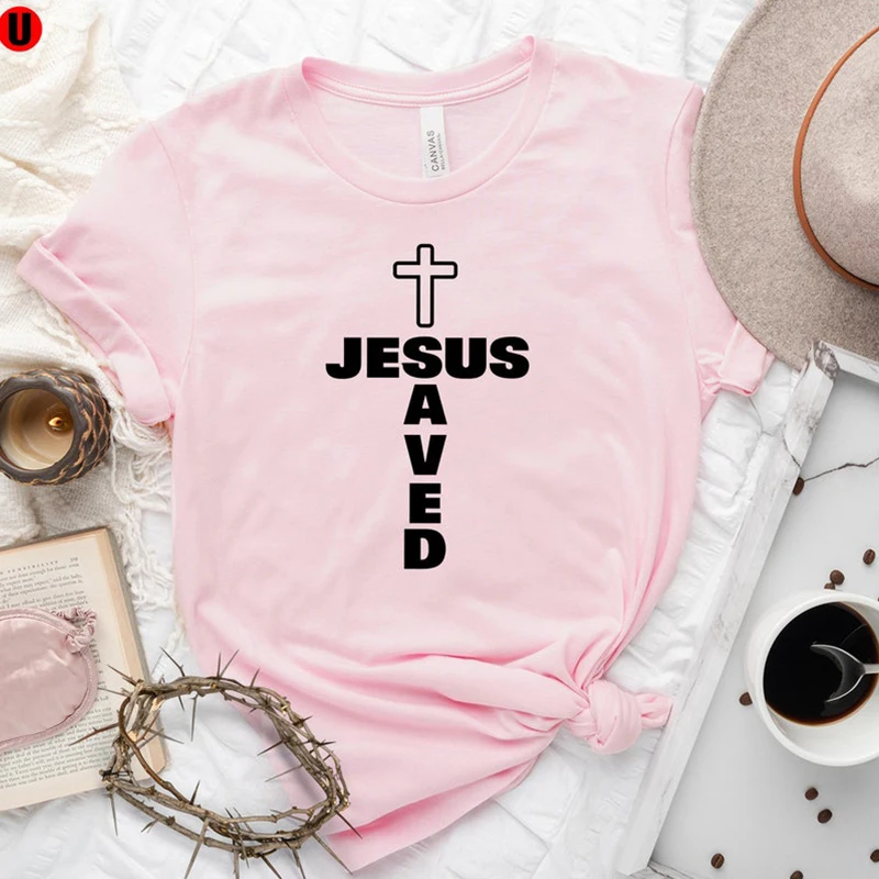Jesus Saved Cross Women T Shirts Religious Clothes Streetwear Outwear Church Graphic Tee Cotton O Neck T-shirts Dropshipping
Jesus Saved Cross Women T Shirts Religious Clothes Streetwear Outwear Church Graphic Tee Cotton O Neck T-shirts Dropshipping