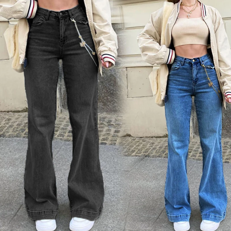 Temperament commuter flared pants dark trousers jeans mid-waist blue denim female 2023 European beauty
Temperament commuter flared pants dark trousers jeans mid-waist blue denim female 2023 European beauty