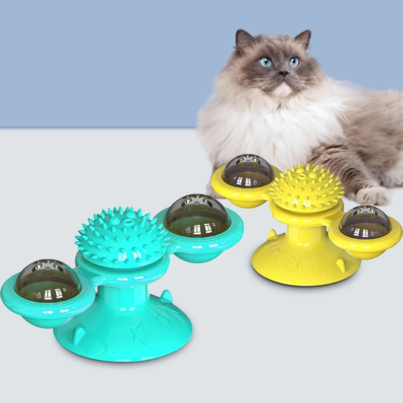 Funny Cat Toy Spinning Windmill With Led Ball &catnip Scratch Hair Brush Intelligence Training Suction Cup Cats Spinner Toy
Funny Cat Toy Spinning Windmill With Led Ball &catnip Scratch Hair Brush Intelligence Training Suction Cup Cats Spinner Toy