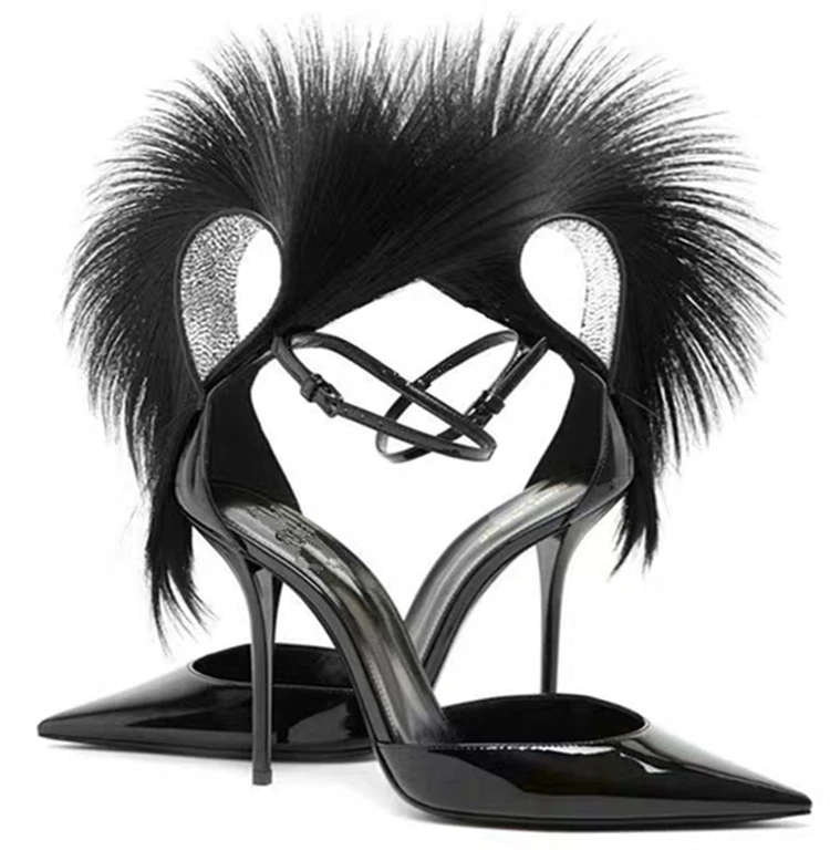 Black Pointy Toe Heart Shaped Feather Sandals Women 2022 Summer Ankle Strap Pumps Super High Heel Stiletto Gladiator Shoes
Black Pointy Toe Heart Shaped Feather Sandals Women 2022 Summer Ankle Strap Pumps Super High Heel Stiletto Gladiator Shoes