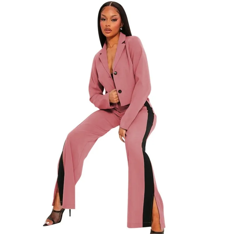 Two Piece Set Women's Autumn Winter New Bazin Famous Suit Casual Long Sleeved Jacket Top Slit Straight Pants Office Lady Outfits
Two Piece Set Women's Autumn Winter New Bazin Famous Suit Casual Long Sleeved Jacket Top Slit Straight Pants Office Lady Outfits