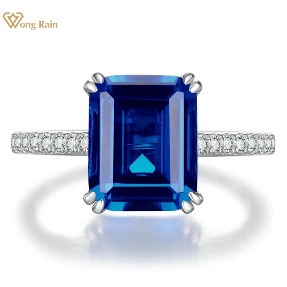Wong Rain 100% 925 Sterling Silver Emerald Cut Lab Sapphire Ruby High Carbon Diamonds Gemstone Fine Jewelry Ring Wholesale 
Wong Rain 100% 925 Sterling Silver Emerald Cut Lab Sapphire Ruby High Carbon Diamonds Gemstone Fine Jewelry Ring Wholesale