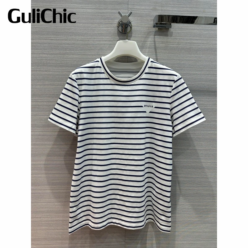 1.4 GuliChic Women 100% Cotton Tee Casual Striped Letter Print Round Neck Short Sleeve Comfortable T-Shirt
1.4 GuliChic Women 100% Cotton Tee Casual Striped Letter Print Round Neck Short Sleeve Comfortable T-Shirt