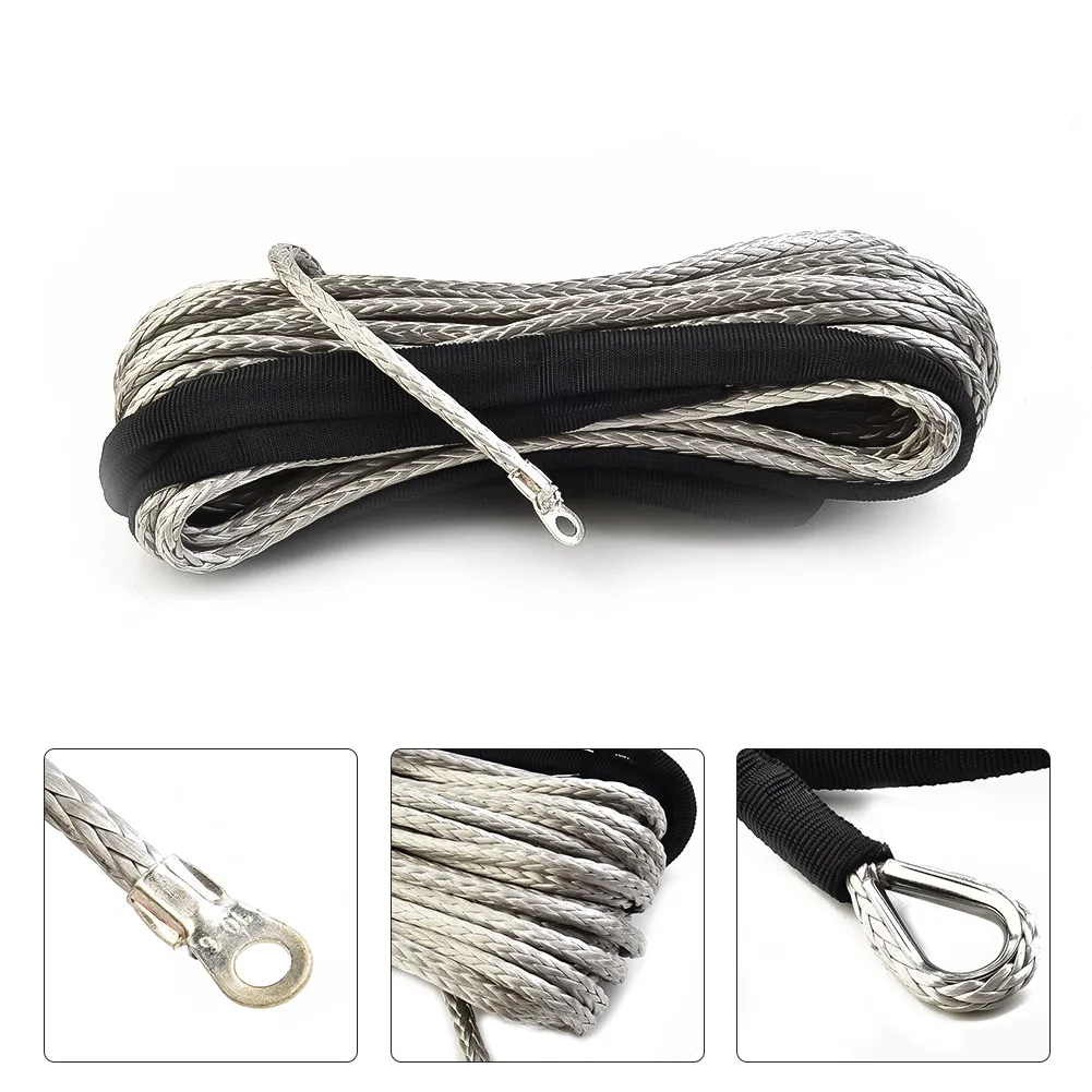 15m ATV UTV High Strength Synthetic Winch Line Cable Rope Tow Cord With Sheath Gray With A 50 Cm Nylon Sheath Light Weight
15m ATV UTV High Strength Synthetic Winch Line Cable Rope Tow Cord With Sheath Gray With A 50 Cm Nylon Sheath Light Weight
