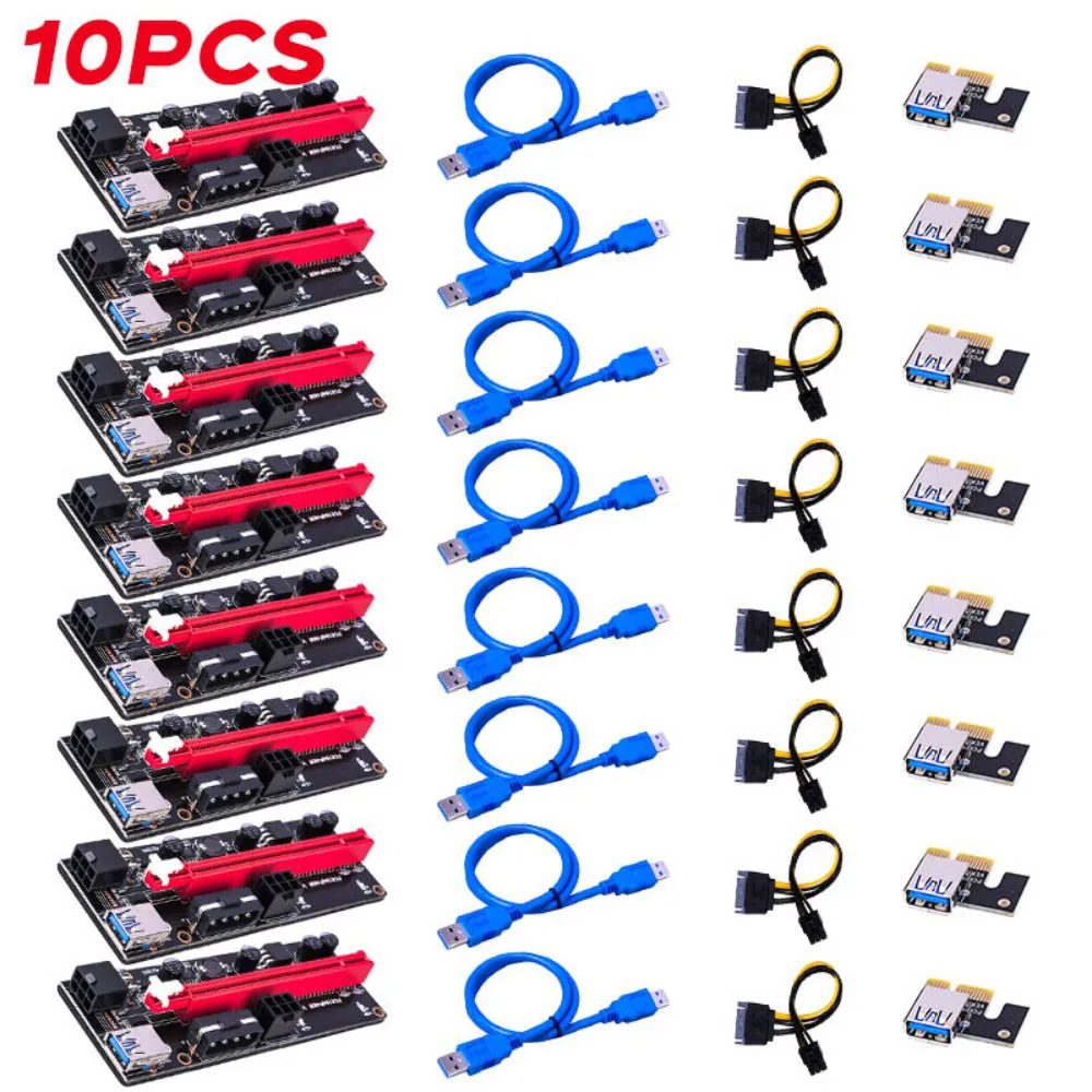 2/4/6/10 шт. новейшая переходная карта VER009 USB3.0 PCI-E Райзер VER 009S экспресс 1X до 16X