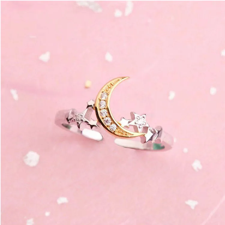 Exquisite Two Tone Star Moon Rings for Women Girl's White Zircon Crystal Rings Charm Jewelry Gifts
Exquisite Two Tone Star Moon Rings for Women Girl's White Zircon Crystal Rings Charm Jewelry Gifts