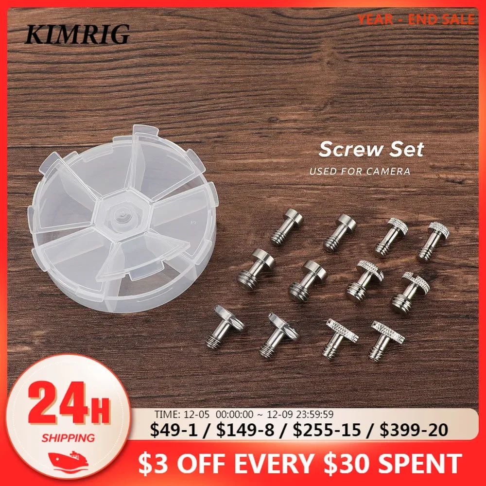 DSLR Screw Set 1/4 Inch 3/8 Inch Slotted Screw D Ring Screws for Camera Accessory replacement Tripod Photo Studio
DSLR Screw Set 1/4 Inch 3/8 Inch Slotted Screw D Ring Screws for Camera Accessory replacement Tripod Photo Studio