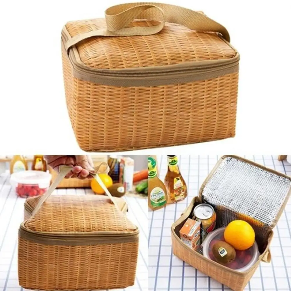 Portable Thermal Cooler Outdoor Wicker Rattan Picnic Waterproof Ressiatant Zipper Bag Camping Strap Box Wear Baskets Lunch W2F5
Portable Thermal Cooler Outdoor Wicker Rattan Picnic Waterproof Ressiatant Zipper Bag Camping Strap Box Wear Baskets Lunch W2F5