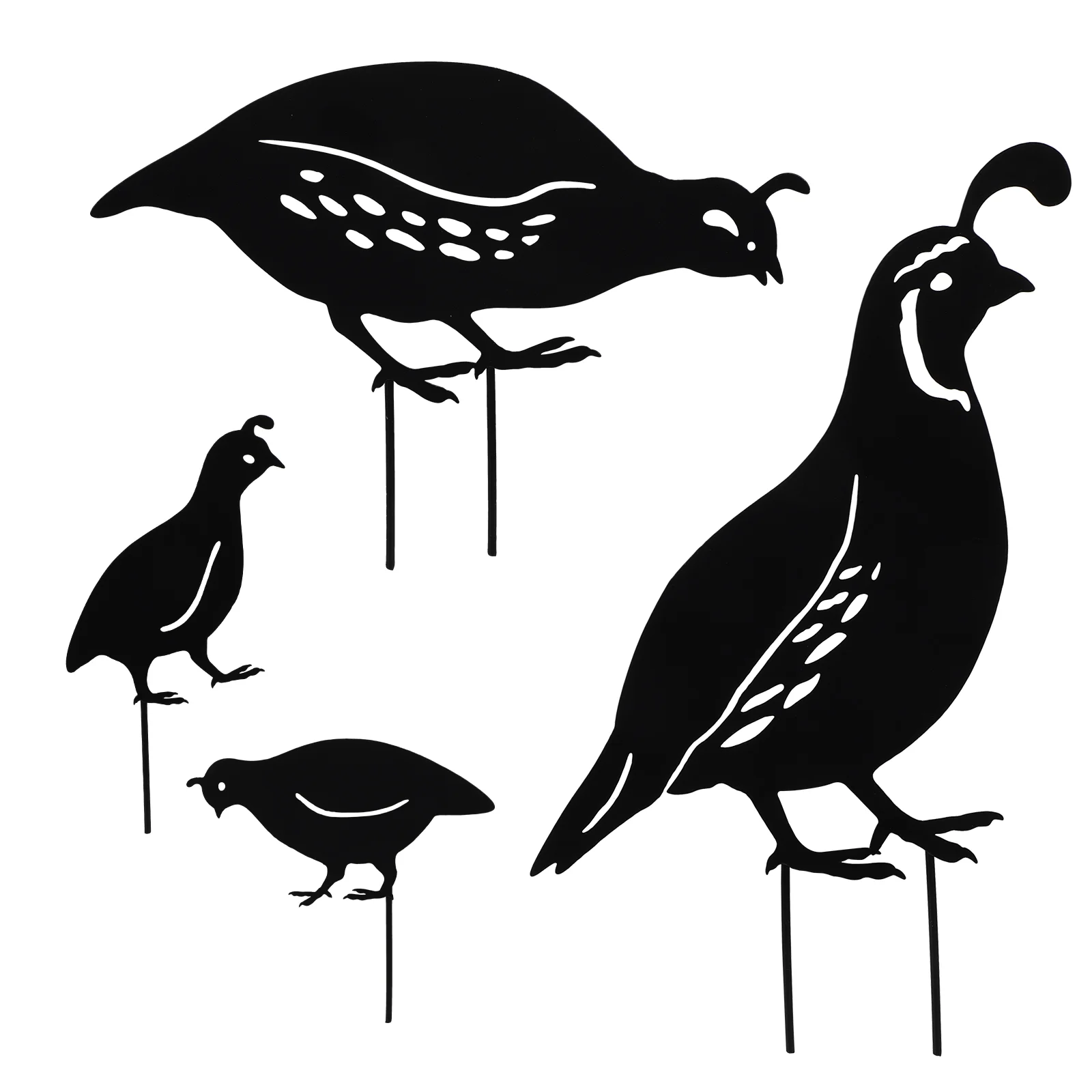 4 Pcs Bird Decorations Quail Wrought Iron Ornaments Metal Garden Lawn Decorate 30.5x16cm Yard Kit Black
4 Pcs Bird Decorations Quail Wrought Iron Ornaments Metal Garden Lawn Decorate 30.5x16cm Yard Kit Black