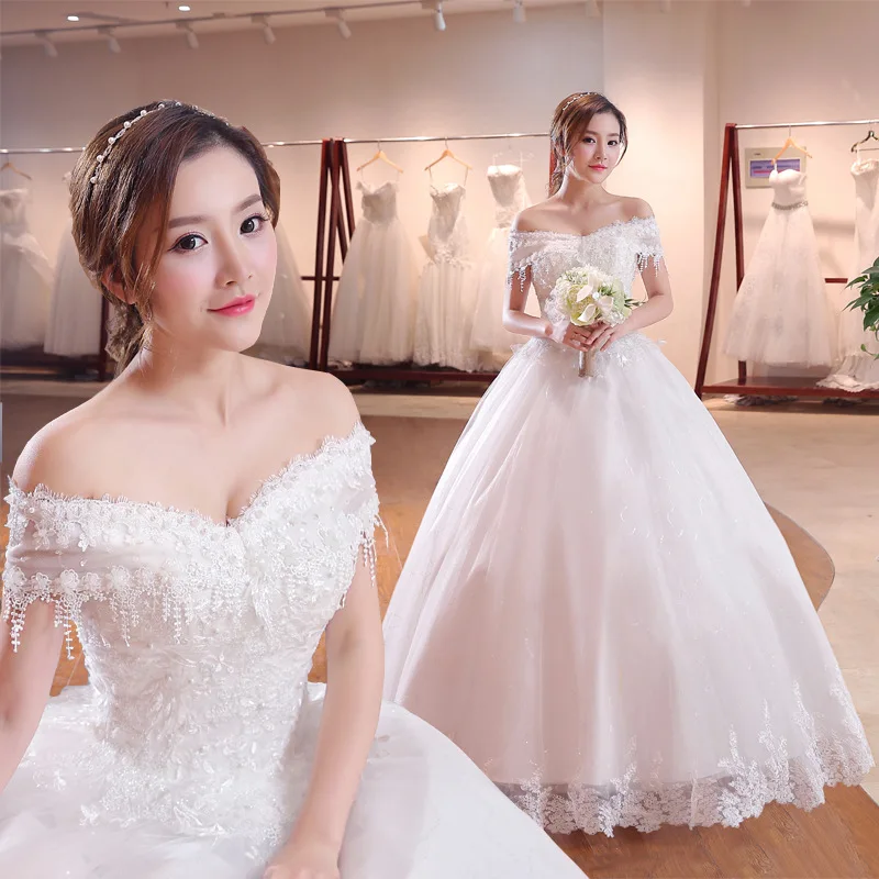 2023 New off-Shoulder Korean-Style Floor-Length Wedding Dress Bridal Lace plus Size Slim Double-Shoulder Wedding Dress G21
2023 New off-Shoulder Korean-Style Floor-Length Wedding Dress Bridal Lace plus Size Slim Double-Shoulder Wedding Dress G21