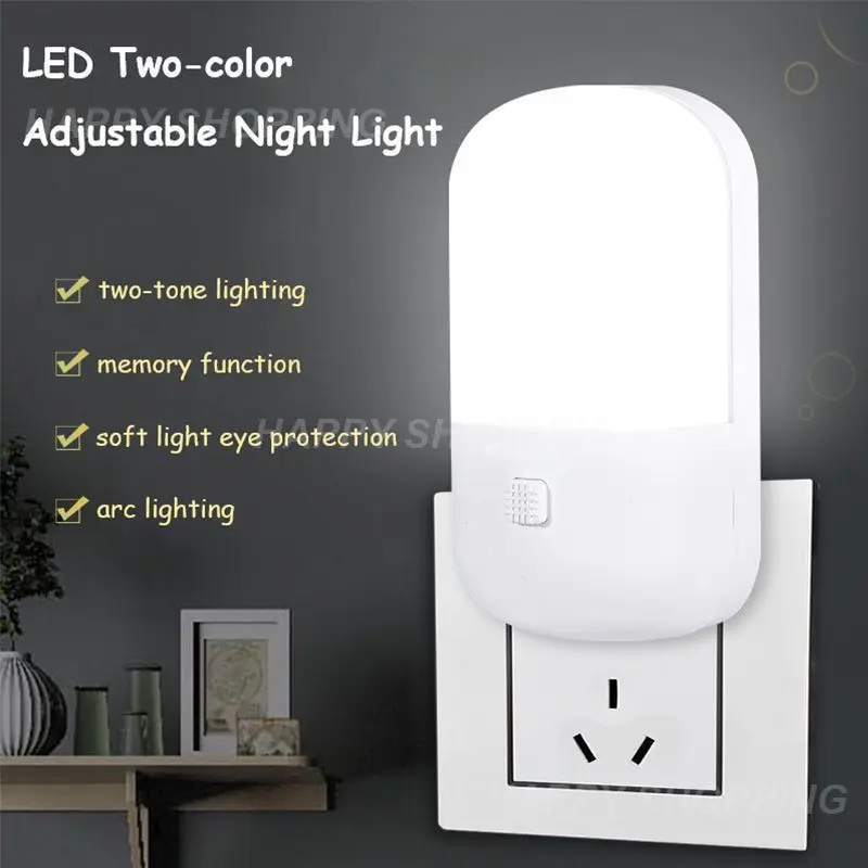 Energy Saving Night Light Plug-in LED 3W Two-color Feeding Socket Bedroom Night Bedside Lamp Indoor Lighting Nighting Lights
Energy Saving Night Light Plug-in LED 3W Two-color Feeding Socket Bedroom Night Bedside Lamp Indoor Lighting Nighting Lights