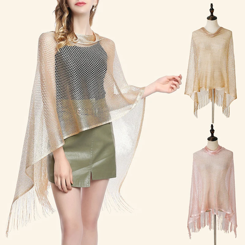 Women Elegant Glitter Hollow Out Tassel Scarves Bright Silk Mesh Fringed Shawl Polyester Scarf Multi-Purpose Turban Thin Scarves
Women Elegant Glitter Hollow Out Tassel Scarves Bright Silk Mesh Fringed Shawl Polyester Scarf Multi-Purpose Turban Thin Scarves