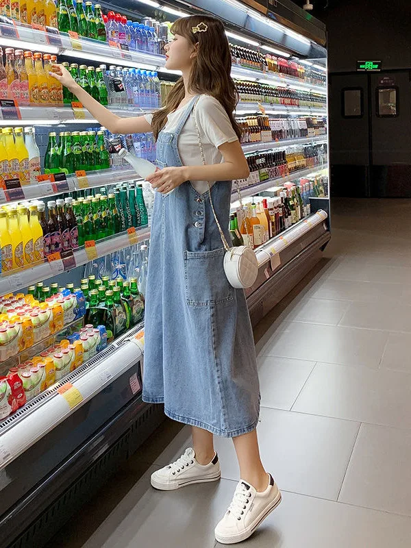 Blue Denim Overall Dress Women Korean Style Solid Spaghetti Strap With Pocket Jeans Sundress Preppy Girl Office Dress Vestido
Blue Denim Overall Dress Women Korean Style Solid Spaghetti Strap With Pocket Jeans Sundress Preppy Girl Office Dress Vestido