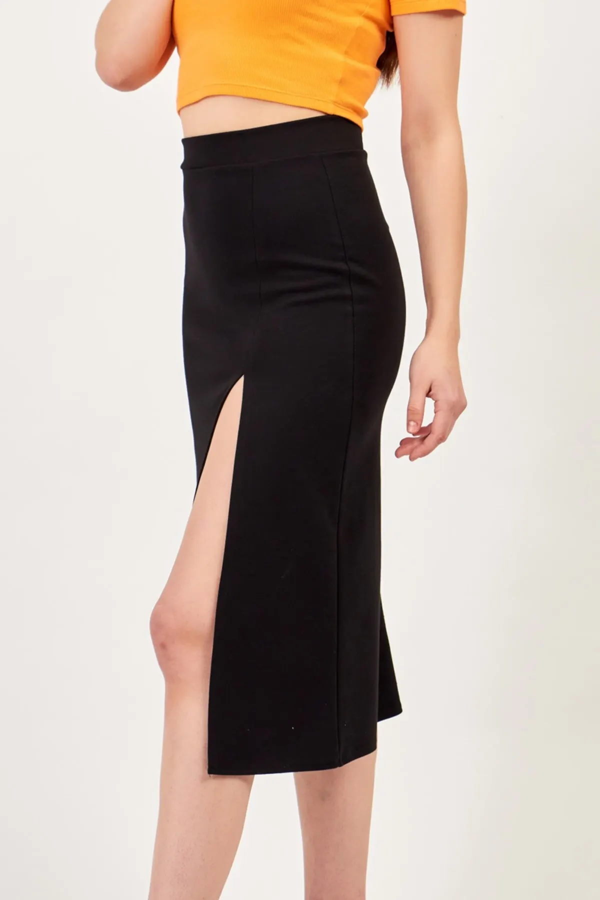 Women's Skirt Black Deep Slit Midi Skirt Summer Cute Style Empire Slim Folds Above Knee Sexy Mini Skirts
Women's Skirt Black Deep Slit Midi Skirt Summer Cute Style Empire Slim Folds Above Knee Sexy Mini Skirts