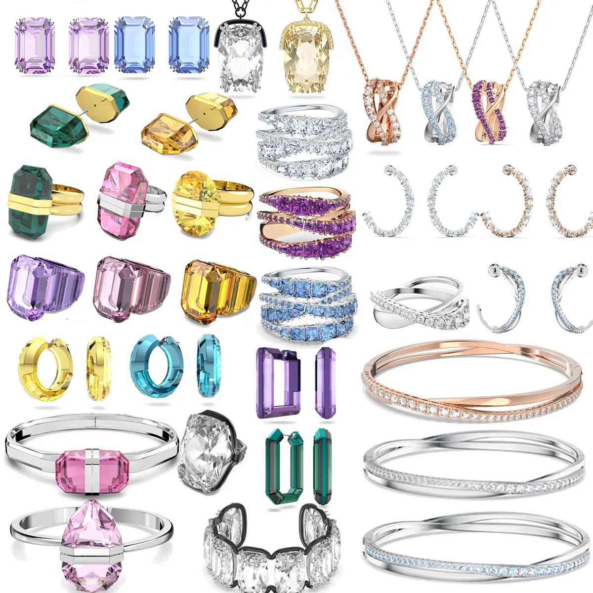 

Original FITSwaER 2023 Earring Fine Luxury Twist Jewelry Trendy Austria Black Crystal Shining Charms Big Earrings for Women With