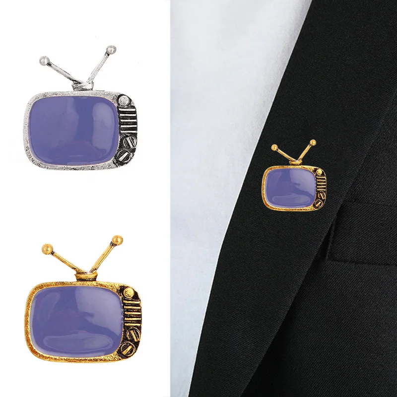 Creative TV Shape Brooch Gold Color Enamel Television Brooches Sweater Collar Badge Brooches Lapel Vintage Metal Pins Accessory
Creative TV Shape Brooch Gold Color Enamel Television Brooches Sweater Collar Badge Brooches Lapel Vintage Metal Pins Accessory