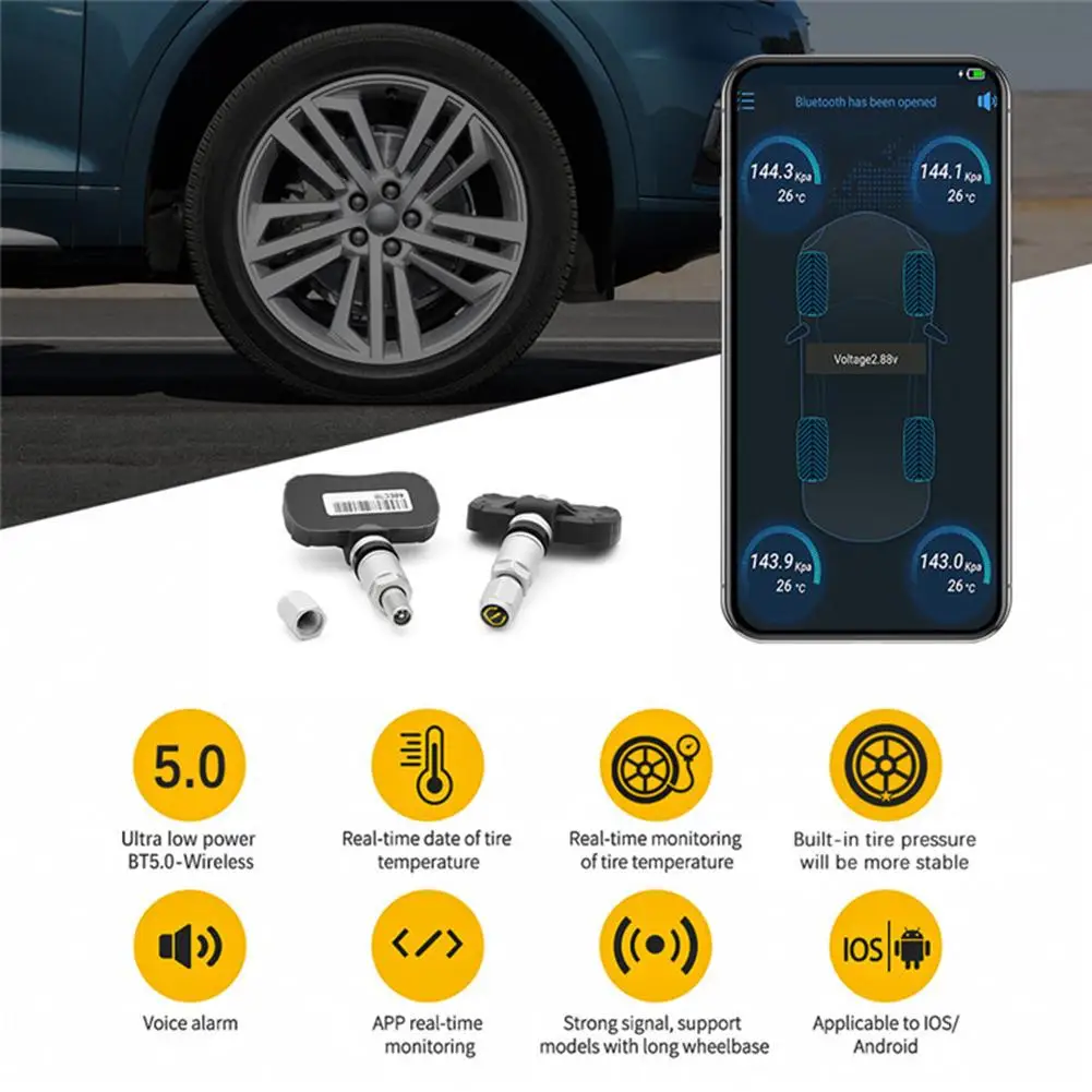4 Pcs Car Built-in Wireless Tire Pressure Monitor Bluetooth-compatible 5.0 TPMS Tire Pressure Monitor Sensor For Android ios
4 Pcs Car Built-in Wireless Tire Pressure Monitor Bluetooth-compatible 5.0 TPMS Tire Pressure Monitor Sensor For Android ios