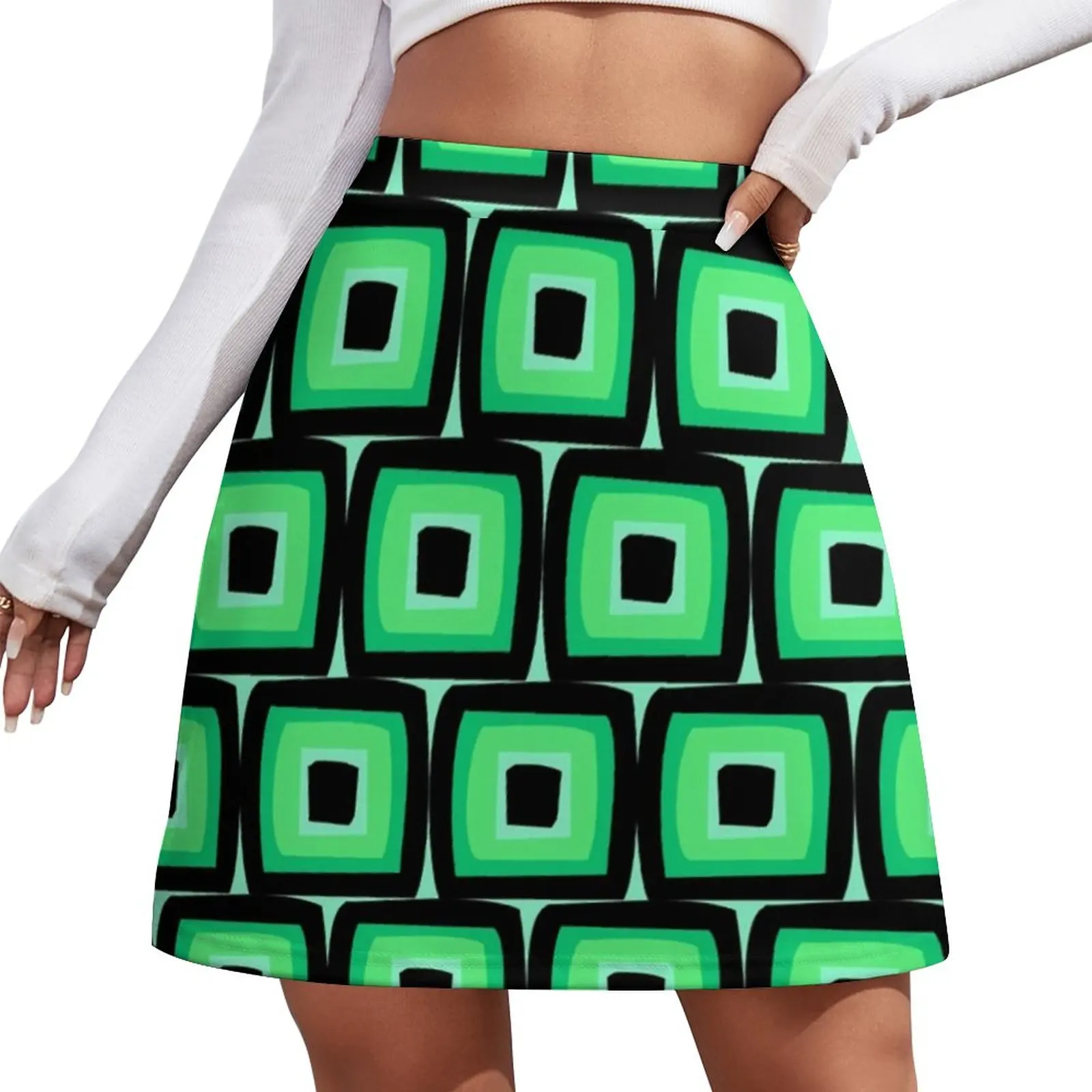 Retro Mod Print A-line Skirt Green Squares Street Fashion Casual Skirts Womens Trendy Mini Skirt Pattern Skort Clothes Gift Idea
Retro Mod Print A-line Skirt Green Squares Street Fashion Casual Skirts Womens Trendy Mini Skirt Pattern Skort Clothes Gift Idea