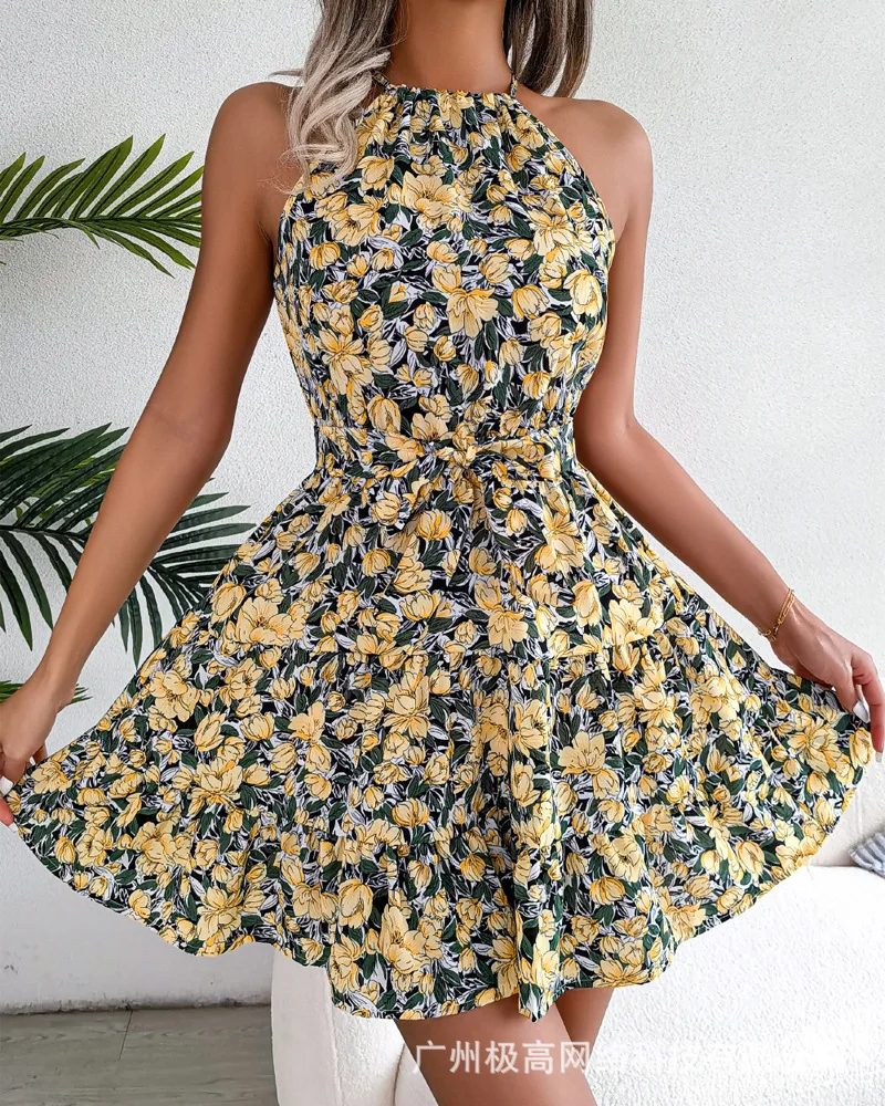 Floral Print Tied Detail Design Dress Women Spring Summer 2023 Sleeveless High Waist Sexy Mini Dress
Floral Print Tied Detail Design Dress Women Spring Summer 2023 Sleeveless High Waist Sexy Mini Dress