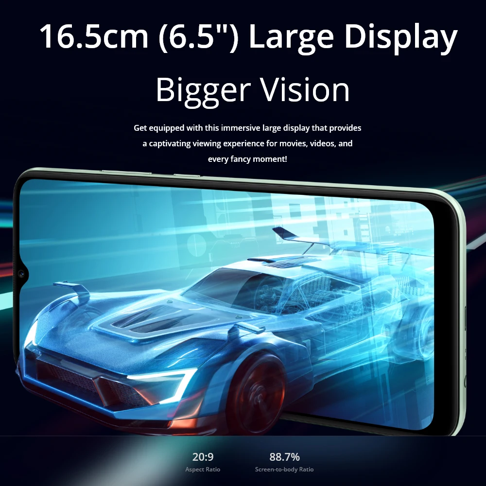 Глобальная версия realme narzo 50i 6 5 "Большой дисплей Смартфон 4 ГБ 64 5000mAh Аккумулятор