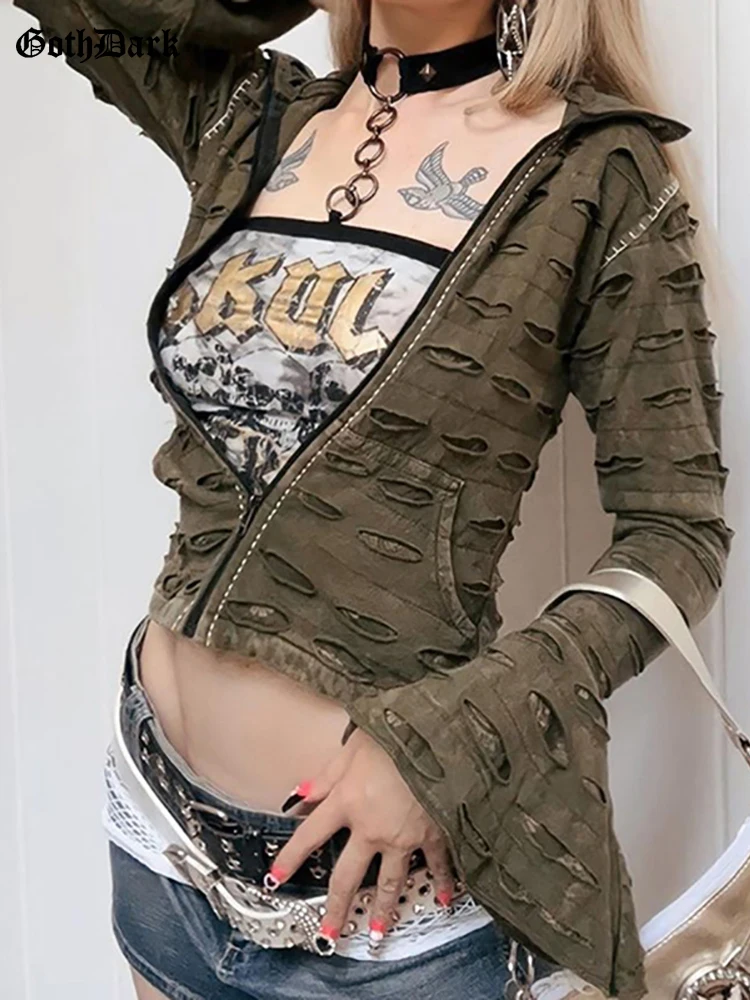 Женская куртка на молнии Goth Dark, осенняя винтажная Готическая укороченная куртка в стиле ретро Y2k, 90
Женская куртка на молнии Goth Dark, осенняя винтажная Готическая укороченная куртка в стиле ретро Y2k, 90