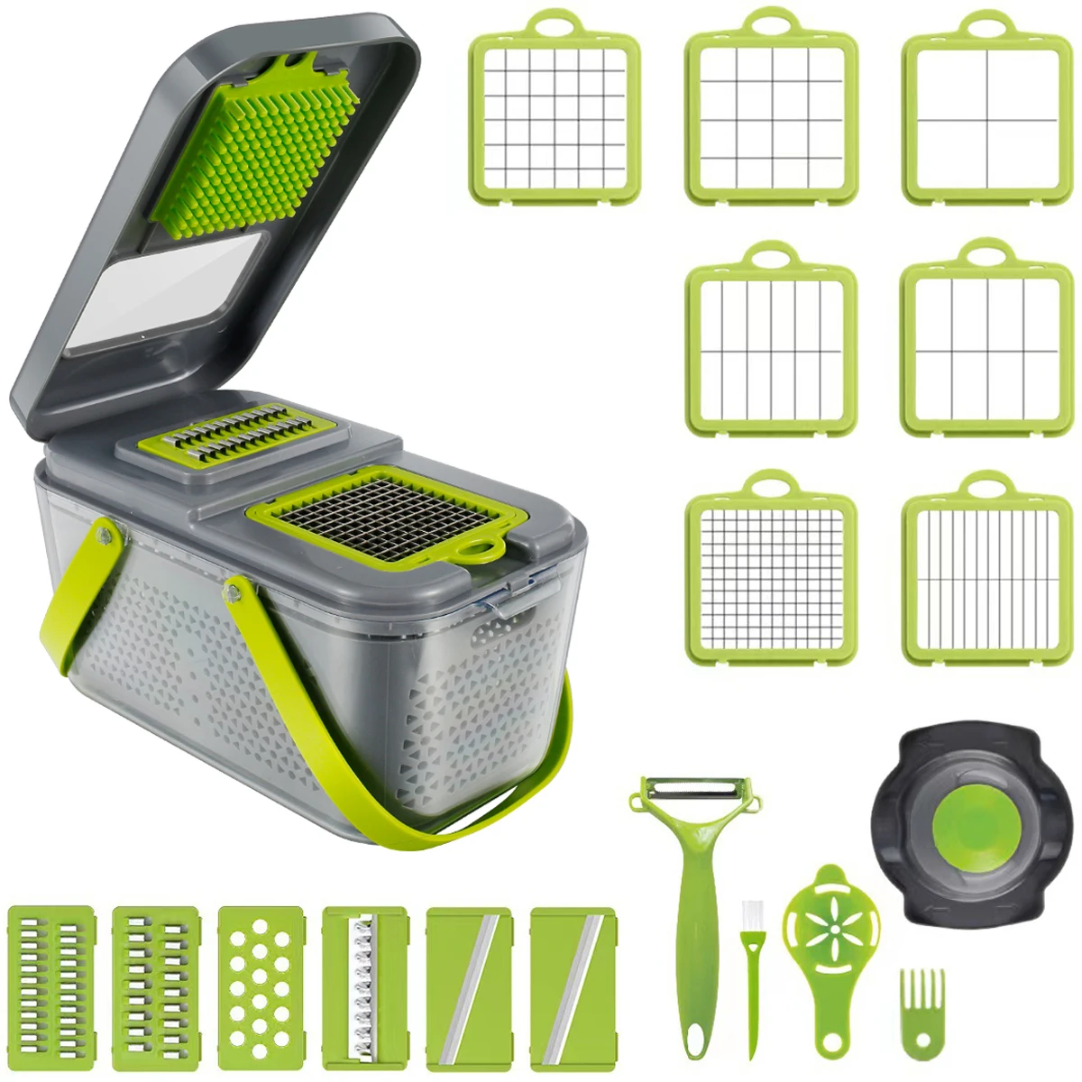 Food Vegetable Chopper with 13 Blades 22 in 1 Multifunctional Onion Mincer Chopper Vegetable Cutter Large Capacity Manual
Food Vegetable Chopper with 13 Blades 22 in 1 Multifunctional Onion Mincer Chopper Vegetable Cutter Large Capacity Manual