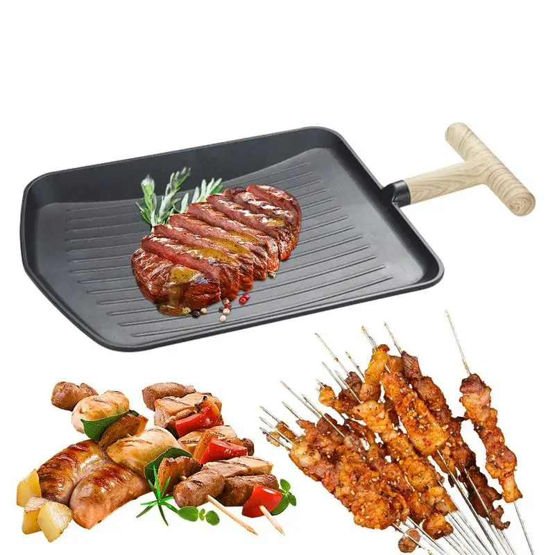 Barbecue Plate Aluminum Alloy Shovel Shape Rectangular Griddle Pan Skillet With Wooden Handle|Suitable For Indoor Or Outdoor
Barbecue Plate Aluminum Alloy Shovel Shape Rectangular Griddle Pan Skillet With Wooden Handle|Suitable For Indoor Or Outdoor