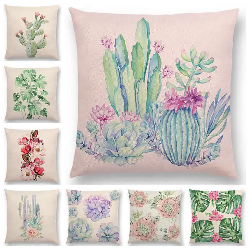 Tropical Flowers Jungle Leaves Cushion Cover Watercolor Plants Cactus Garden Magnolia Pastel Sofa Throw Pillow Case
Tropical Flowers Jungle Leaves Cushion Cover Watercolor Plants Cactus Garden Magnolia Pastel Sofa Throw Pillow Case