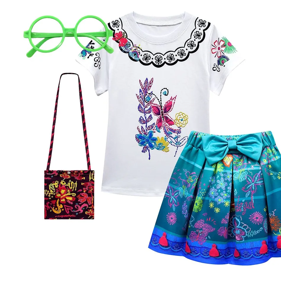 Girls Mirabel Dress Up T Shirt and Skirt 2 Piece Outfit Kids Encanto Costume Children Pepa Dolores Luisa Summer Clothing Set
Girls Mirabel Dress Up T Shirt and Skirt 2 Piece Outfit Kids Encanto Costume Children Pepa Dolores Luisa Summer Clothing Set