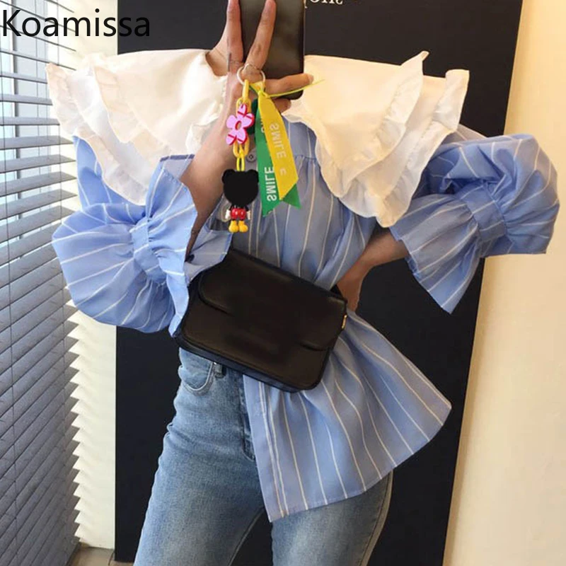 Koamissa Ruffled Women Striped Blouse Long Sleeves Peter Pan Collar Chic Korean Shirt Spring Autumn 2022 New Vestidos Dropship
Koamissa Ruffled Women Striped Blouse Long Sleeves Peter Pan Collar Chic Korean Shirt Spring Autumn 2022 New Vestidos Dropship