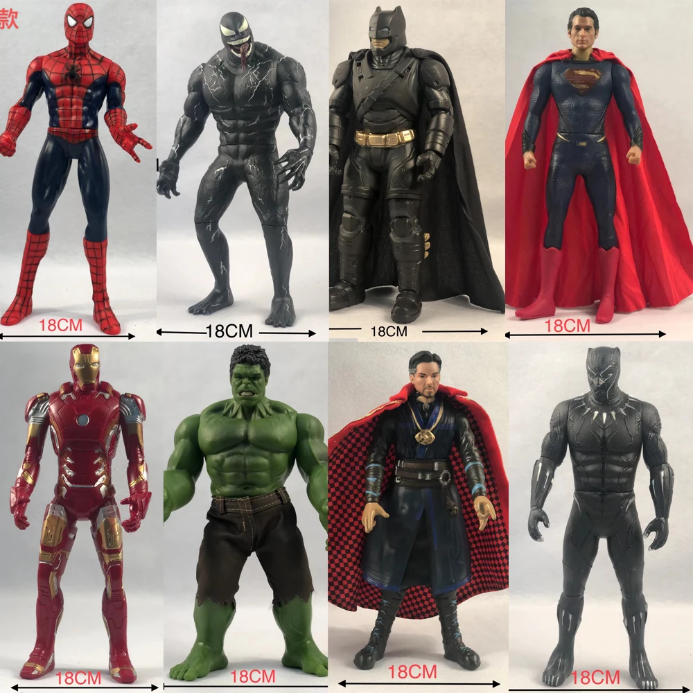 

DC & Marvel Super Hero BJD Joints Moveable Darkseid Spiderman Ironman Venom Batman Superman Hulk Figure Toys 33cm