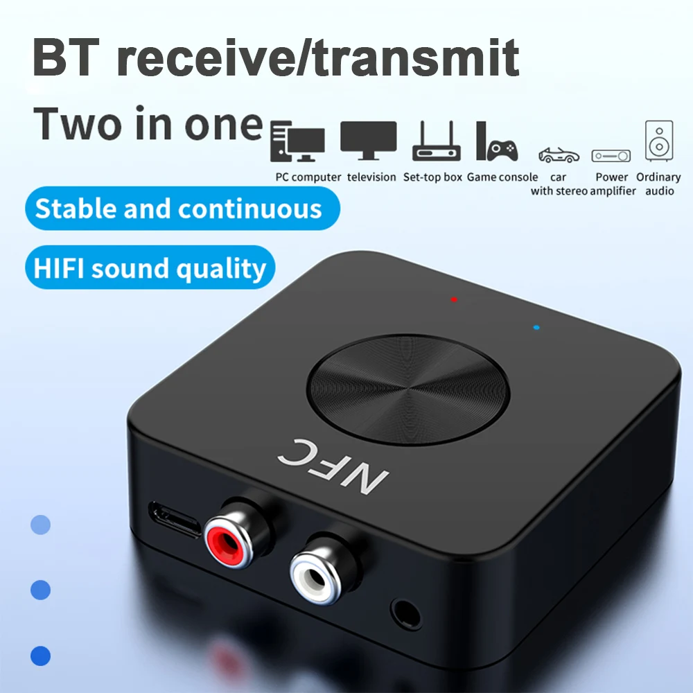 RCA Audio Receiver AUX Music Wireless Bluetooth-compatible 5.0Adapter With NFC Receiver Transmitter for Car TV Computer Speakers
RCA Audio Receiver AUX Music Wireless Bluetooth-compatible 5.0Adapter With NFC Receiver Transmitter for Car TV Computer Speakers