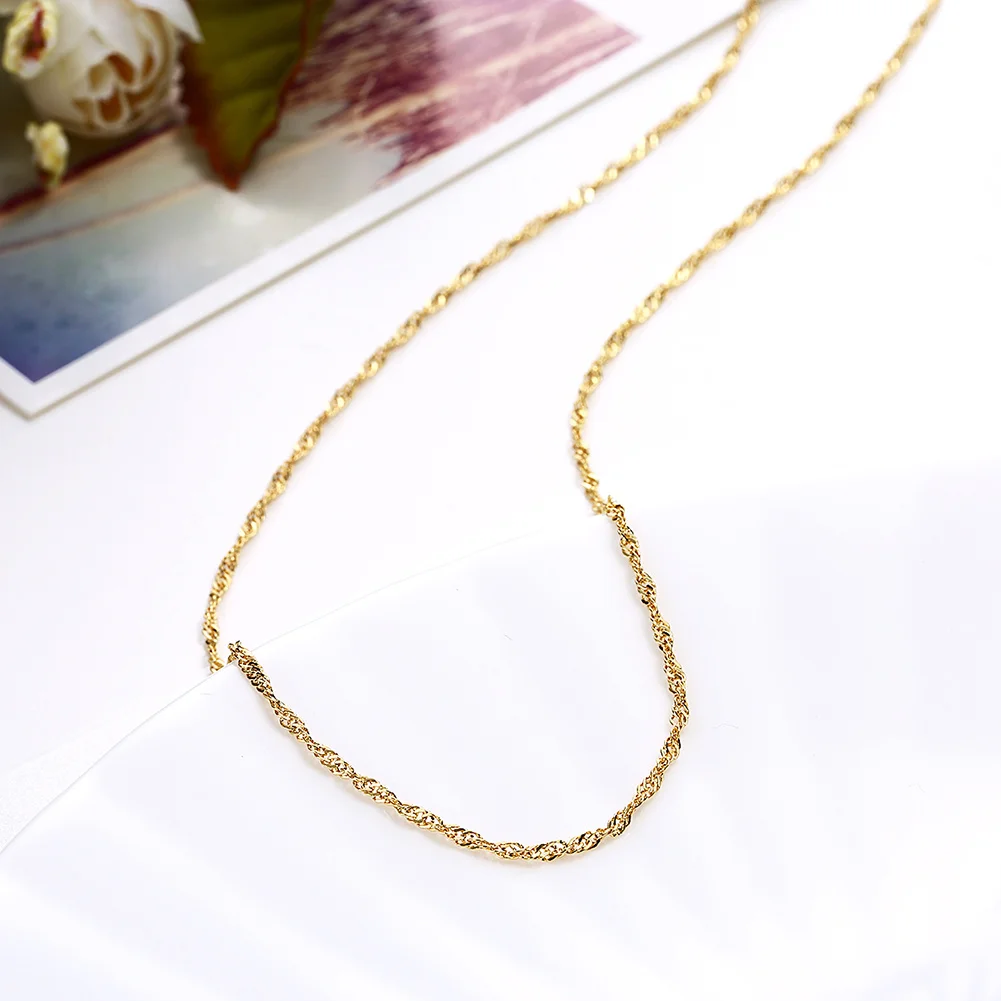 Fashion S925 Sterling Silver Gold 18 Inches Water Wave Chain Necklace For Women Wedding Gift Jewelry Wholesale
Fashion S925 Sterling Silver Gold 18 Inches Water Wave Chain Necklace For Women Wedding Gift Jewelry Wholesale