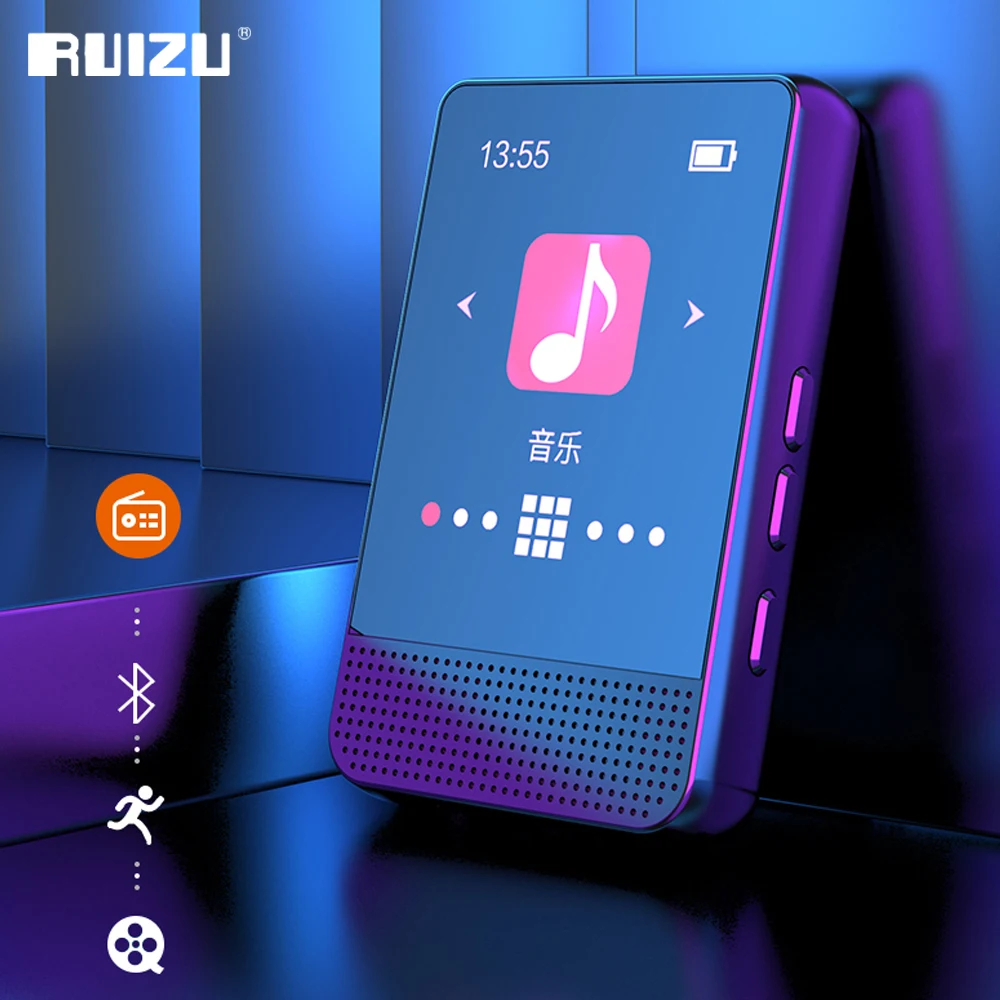 

RUIZU Hifi MP3 Player With Bluetooth 16GB/32GB Music Video Audio Player Mini Portable Walkman Support FM Radio Ebook Recording