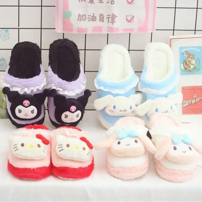 Теплые тапочки Hello Kitty Kuromi, Мультяшные плюшевые хлопковые тапочки Melody Cinnamoroll домашние теплые тапочки для дома
Теплые тапочки Hello Kitty Kuromi, Мультяшные плюшевые хлопковые тапочки Melody Cinnamoroll домашние теплые тапочки для дома
