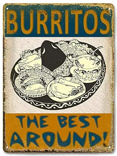 Plaque Vintage Metaltin Signs Burritos The Best Around Metal Poster Wall Decorative for Kitchen Room Wall Decor
Plaque Vintage Metaltin Signs Burritos The Best Around Metal Poster Wall Decorative for Kitchen Room Wall Decor