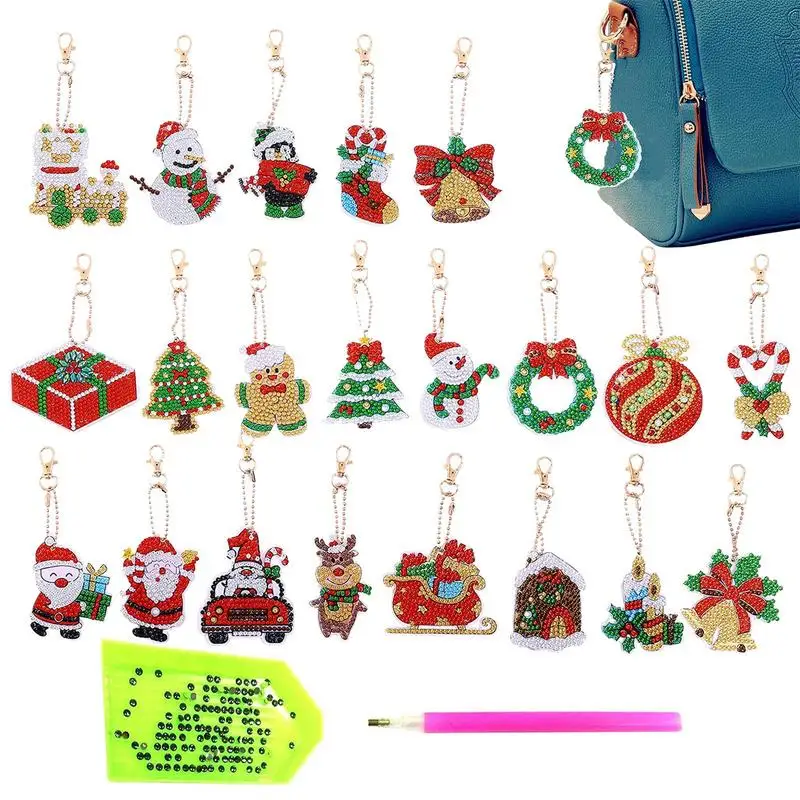 Christmas Painting Diamond Pendant Christmas 5D DIY Diamond Key Chain 21pcs Christmas Hanging Diamond Art Kits For Kids
Christmas Painting Diamond Pendant Christmas 5D DIY Diamond Key Chain 21pcs Christmas Hanging Diamond Art Kits For Kids