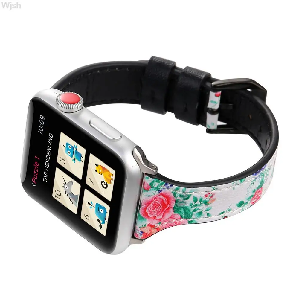 Leather Loop Strap for Apple Watch Band 44mm 40mm 38mm 42mm Slim Thin Women Flower Wrist Bracelet for iWatch Series 6 SE 5 4 3 2
Leather Loop Strap for Apple Watch Band 44mm 40mm 38mm 42mm Slim Thin Women Flower Wrist Bracelet for iWatch Series 6 SE 5 4 3 2