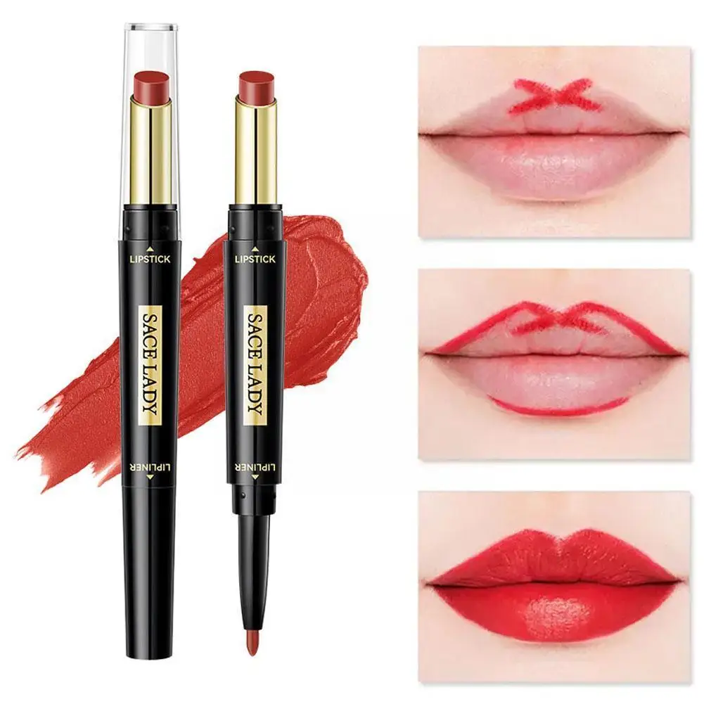 2 In 1 Double-ended Lipstick Lip Liner Pen Matte Pigment Non-stick Skin Lasting 24H Cosmetics Makeup Waterproof Color Cup Z3W2
2 In 1 Double-ended Lipstick Lip Liner Pen Matte Pigment Non-stick Skin Lasting 24H Cosmetics Makeup Waterproof Color Cup Z3W2