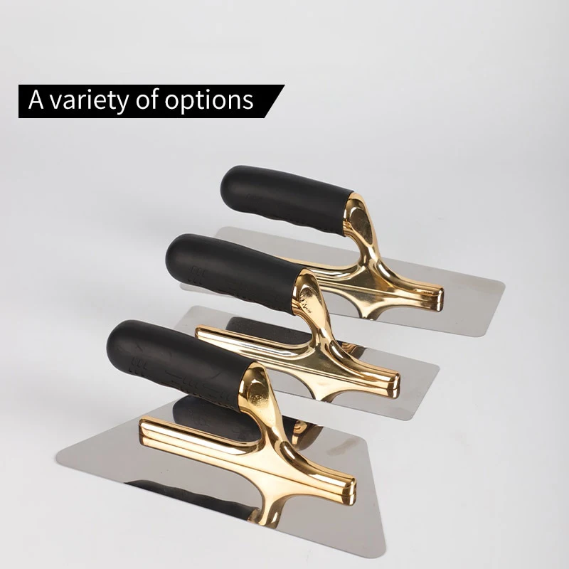 H50 Plaster Bricklaying Trowel Tools Gold Stainless Steel Rubber Handle Skimming Plastering Trowel Wall Construction Tools
H50 Plaster Bricklaying Trowel Tools Gold Stainless Steel Rubber Handle Skimming Plastering Trowel Wall Construction Tools