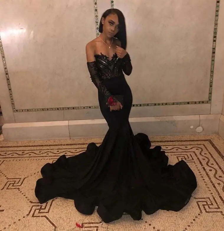 Black South African Prom Dresses Mermaid Long Sleeves Appliques Black Girls Nigeria Robe De Soiree Evening Dresses Gown
Black South African Prom Dresses Mermaid Long Sleeves Appliques Black Girls Nigeria Robe De Soiree Evening Dresses Gown