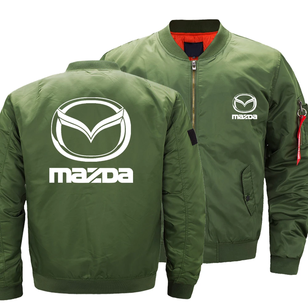 

Новинка 2022, осенне-зимняя мужская Летающая куртка с логотипом Mazda, модная утепленная ветровка, теплая Повседневная бейсбольная куртка на мо...